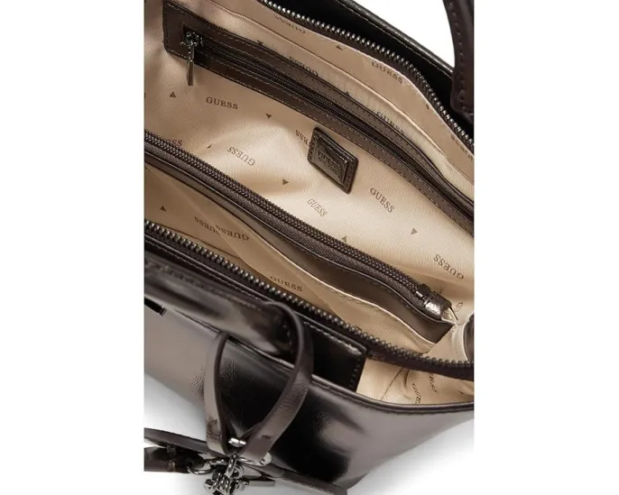 Мини-сумка GUESS Bolena с металлическим блеском и съемным ремнем