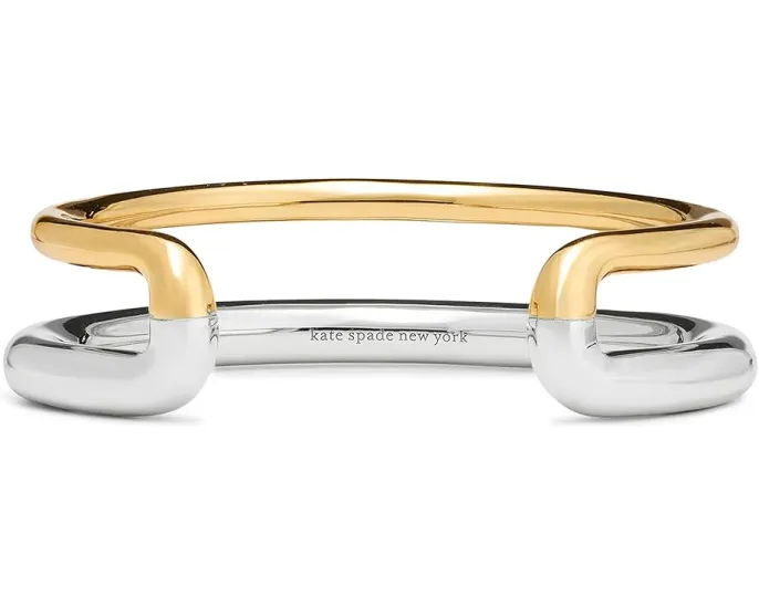 Браслет Interlock Cuff Silver от Kate Spade New York с цветочным шарниром
