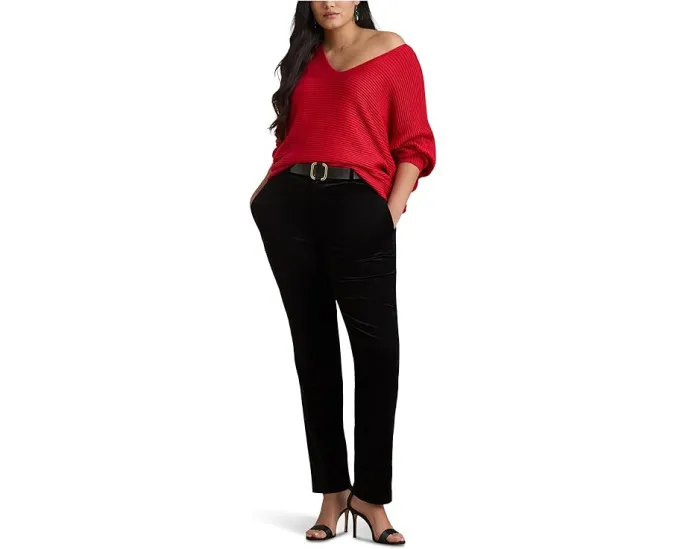 Свитер Lauren Ralph Lauren Plus Size с рубчиком и рукавом долман