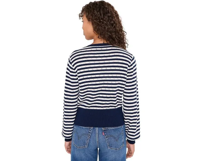 Кардиган Beckett Striped Pointelle от 525 america с рукавами-фонариками