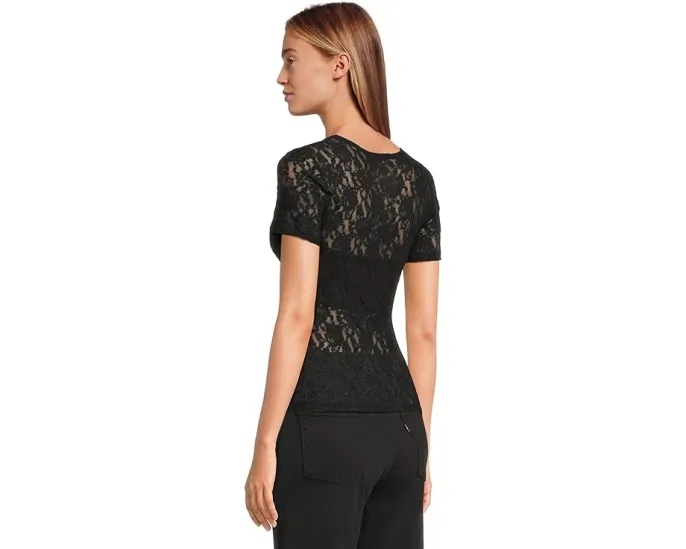 Кружевной топ Hanky Panky Signature Lace с коротким рукавом и облегающим кроем