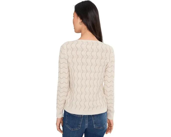 Свитер NIC+ZOE Alto с волнистой вязкой и круглым вырезом