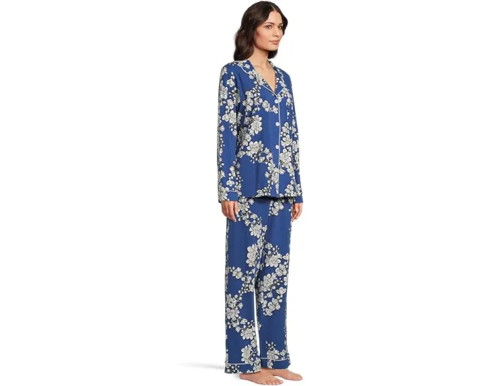 Пижамный комплект Bedhead PJs с длинным рукавом и воротником с вырезом из хлопка и спандекса