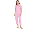 Пижамный комплект Lauren Ralph Lauren с короткими брюками и воротником с лацканами