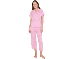 Пижамный комплект Lauren Ralph Lauren с короткими брюками и воротником с лацканами