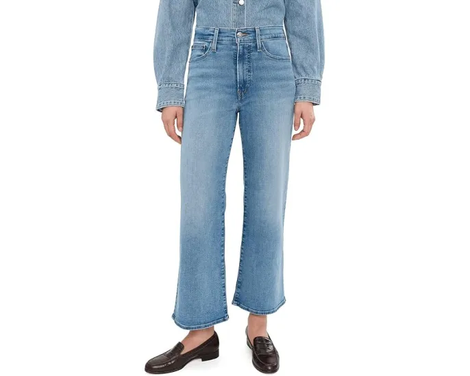 Джинсы Madewell The Short Wide-Leg с высокой талией и широкими штанинами