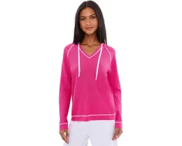 Waffle Stitch V-Neck Hoodie