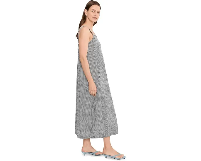 Платье-фонарик Organic Cotton Pucker Check Eileen Fisher с органическим хлопком