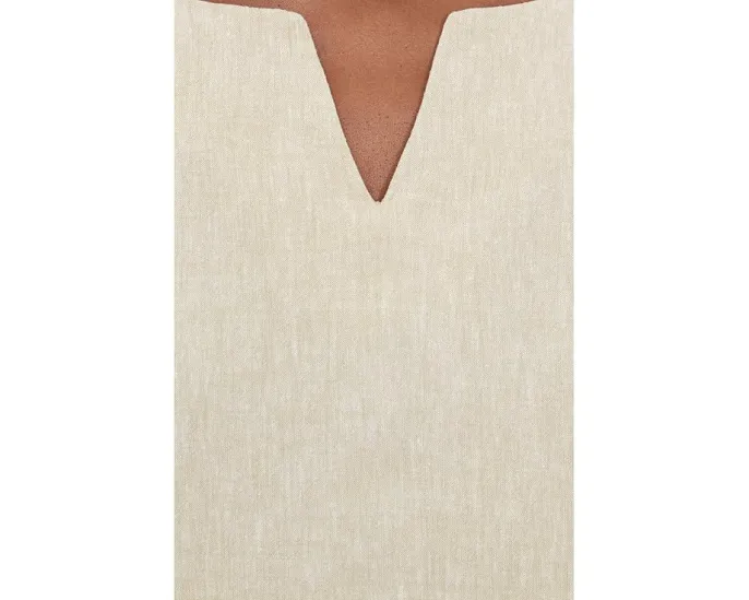 Футболка Rumba Linen Split Neck Tee из льна с вырезом NIC+ZOE