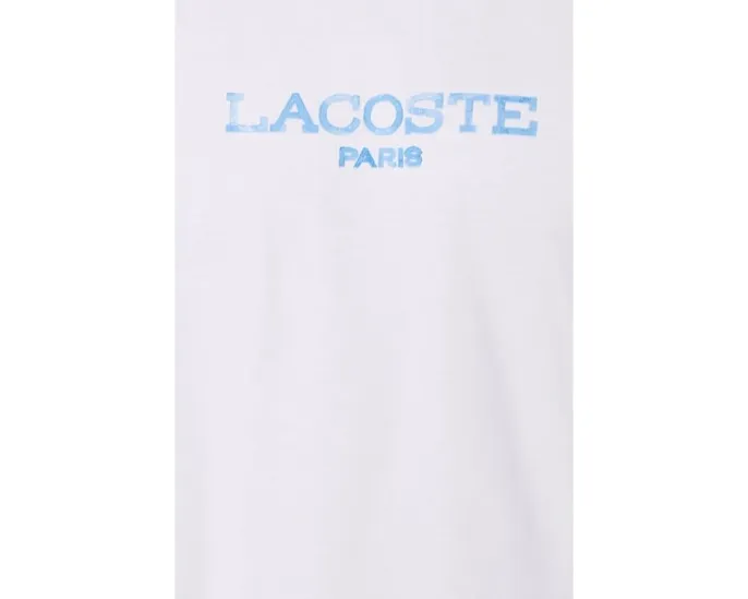 Футболка Lacoste из хлопка с принтом и вышитым крокодилом