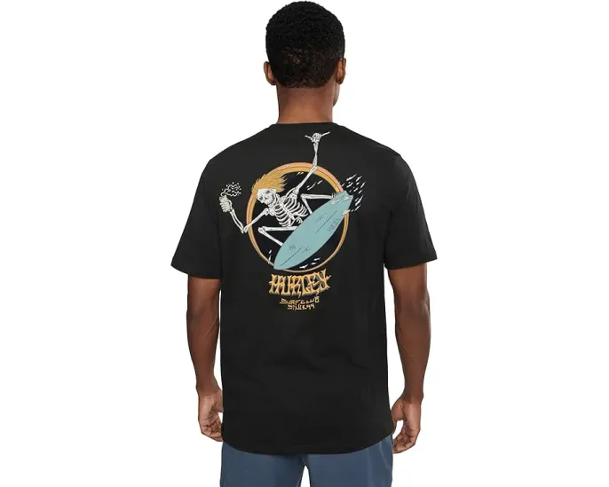 Hurley Skeletor Футболка с коротким рукавом и принтом на груди и спине