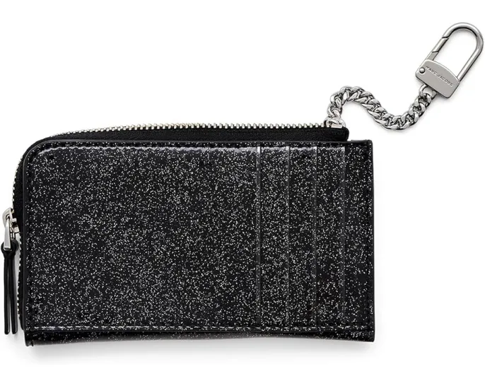 Кошелек Marc Jacobs The Coated Glitter Top Zip Multi Wallet с брелоком