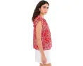 Топ CeCe Flutter Sleeve с вышивкой и завязками цвета Classic Cherry