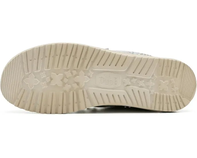 Слипоны Hey Dude Wally Washed Palm с принтом и круглым носком