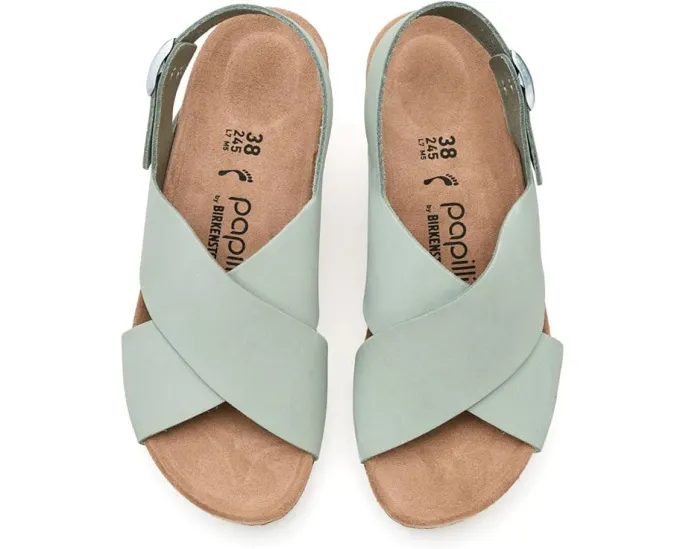 Биркенштоки Samira Wedge на платформе из нубука с регулируемым ремешком на щиколотке