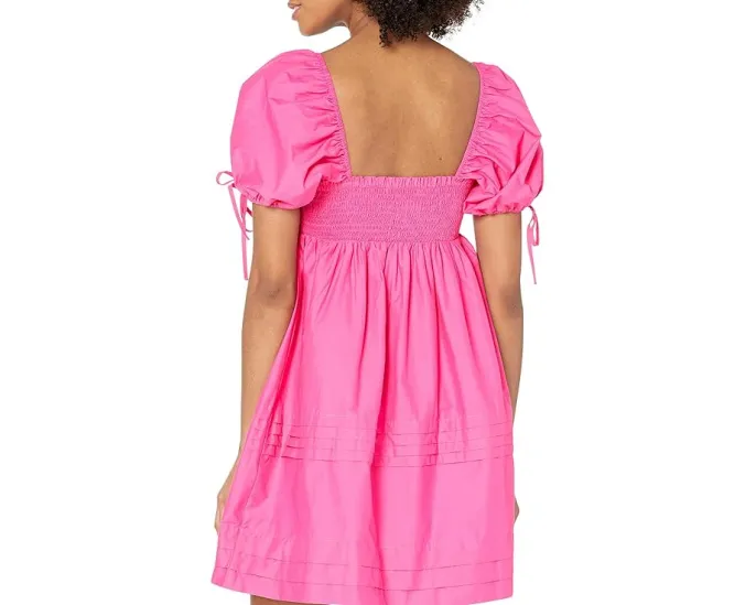 Мини-платье English Factory с плиссированной юбкой и пышными рукавами