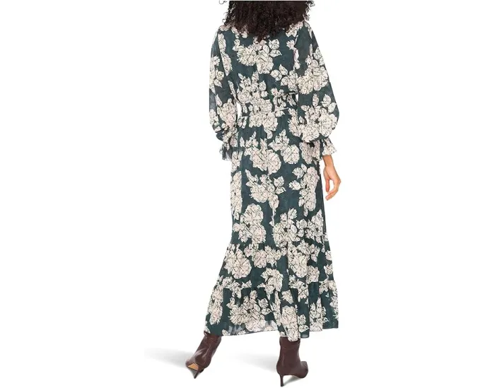 Платье макси Vince Camuto с длинным рукавом и ярусной оборкой