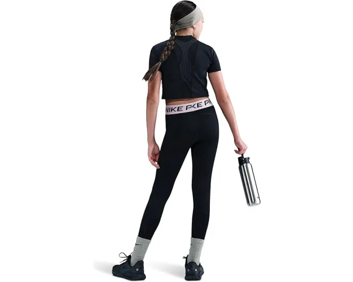 Леггинсы Nike Kids Pro Dri-FIT для спорта с логотипом на бедре