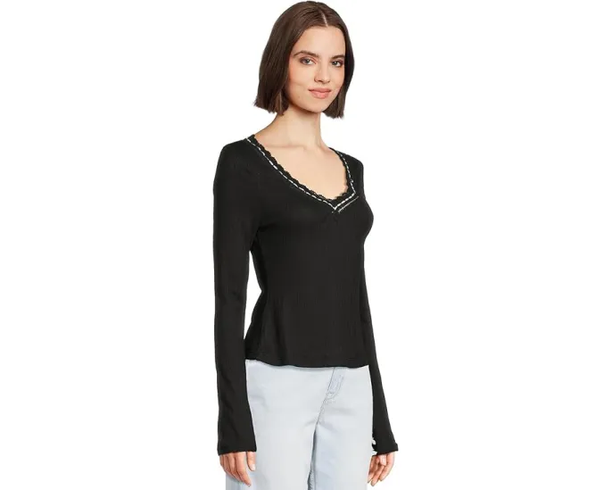 Кофта Free People Only You с длинными рукавами и V-образным вырезом