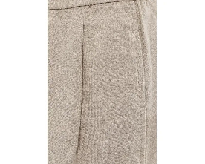Petite Organic Linen Ankle Pleated Lantern Pants