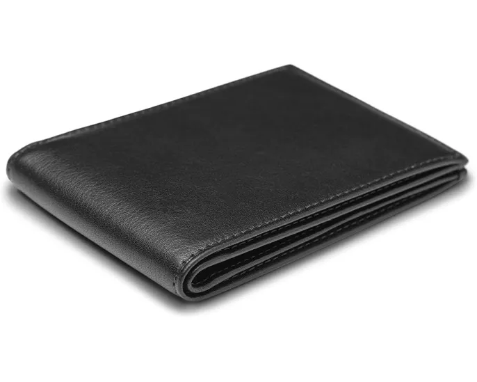 Маленький кошелек двойного сложения Bosca из итальянской кожи