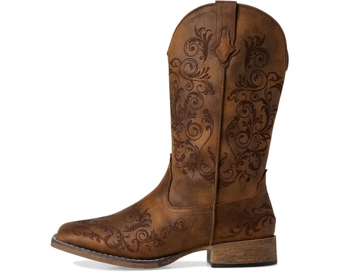 Ковбойские сапоги Roper Bailey Laser с лазерной гравировкой и квадратным носком