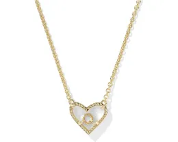 Kendra Scott Кулон Сердце с буквой на короткой цепочке из позолоченной латуни