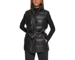 Levi's жилет Vegan Leather Puffer из веганской кожи с поясом