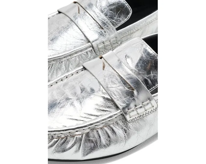 Лоферы FitFlop Delicato из жатой металлизированной кожи