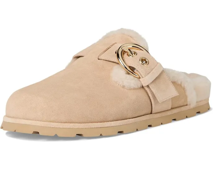 Stuart Weitzman Мюли Chrystie из овчины с большой пряжкой