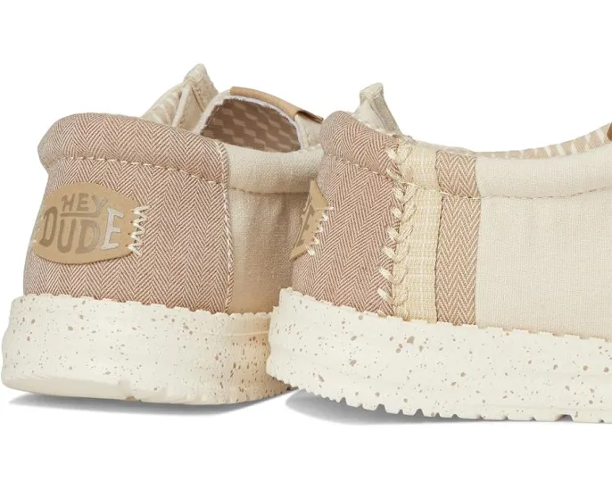 Hey Dude Kids Wally Break Brushed Linen детские слипоны из льна с круглым носком