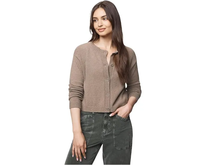 Кардиган Amber Cropped с пуговицами и текстурной вязкой