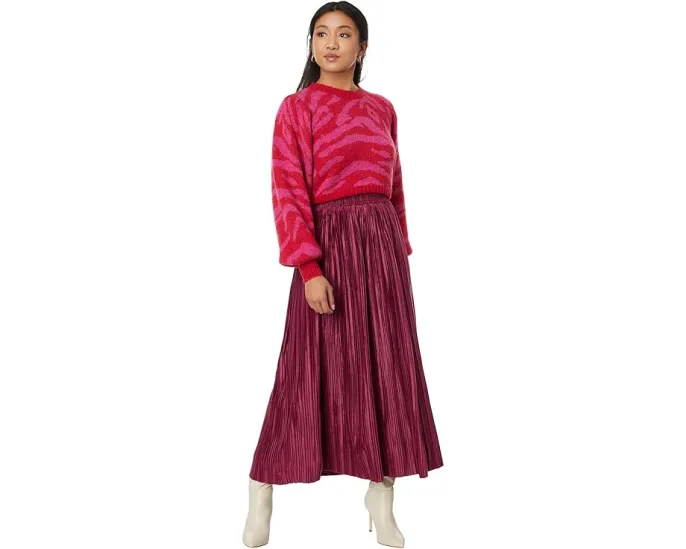 Юбка миди en saison Rozlyn с плиссировкой и эластичным поясом