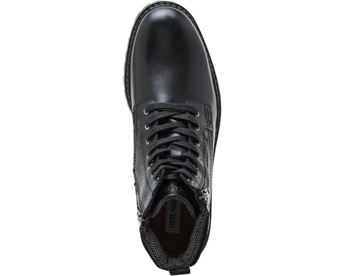 Мужские кожаные ботинки Steve Madden Rydder с боковой молнией и круглым носком