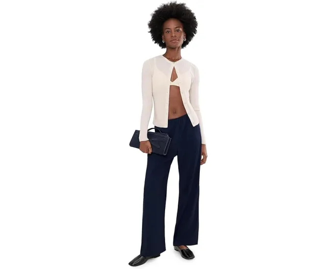 Vince Кардиган ребристый из кашемира и шелка с пуговицами