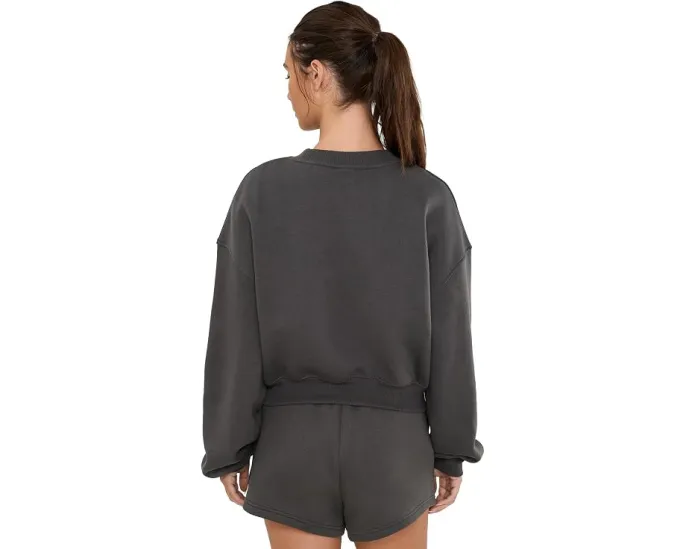 Флисовая кофта Trackside Fleece Crew New Balance черный оверсайз