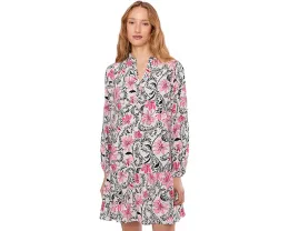 Платье Lilly Pulitzer Evaline из шелка с длинным рукавом и оборками