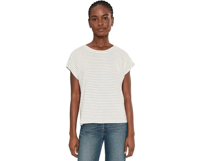 Футболка с коротким рукавом из органического хлопка Eileen Fisher в полоску