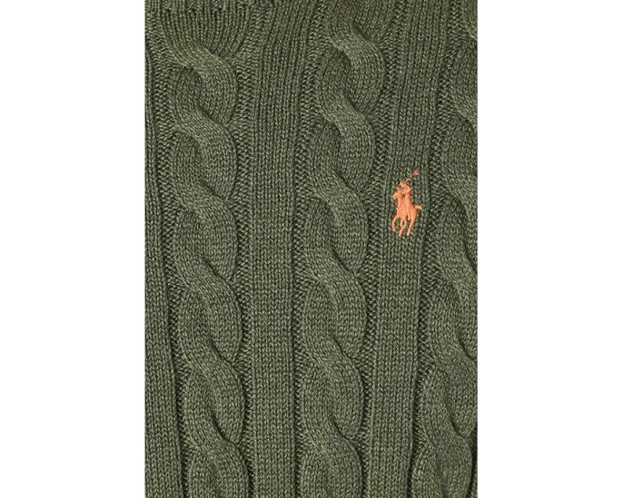 Свитер Polo Ralph Lauren с косой вязкой из хлопка и круглой горловиной