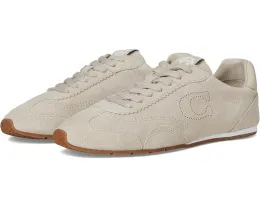 Кроссовки Flat с верхом из замши и фирменным язычком от COACH