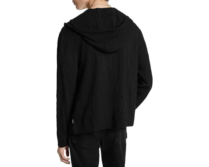 John Varvatos Толстовка Ihsan с капюшоном на молнии и фактурным жаккардом