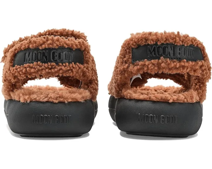 Сандалии Shearling с открытым носком и овчиной от MOON BOOT