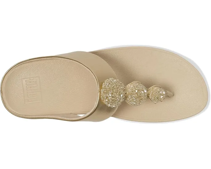 FitFlop Fino Beadie-Button с металлизированным межпальцевым ремешком и бусинами
