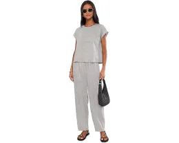 Брюки Eileen Fisher с полосками из органического льна фонарики