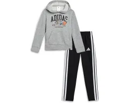 Adidas детский костюм из флиса Graphic Heather с принтом