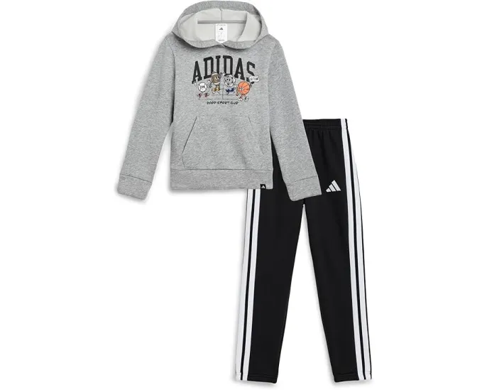 Adidas детский костюм из флиса Graphic Heather с принтом
