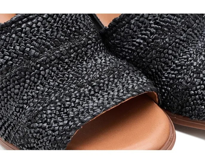 Босоножки Eric Michael Rafa с ремешком на пятке из кожи под рафию