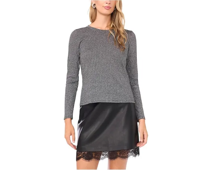 Топ Vince Camuto с длинным рукавом и круглым вырезом