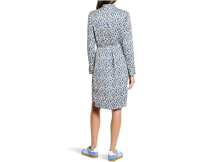 Платье NIC+ZOE Brushstrokes Devon с поясом и длинным рукавом