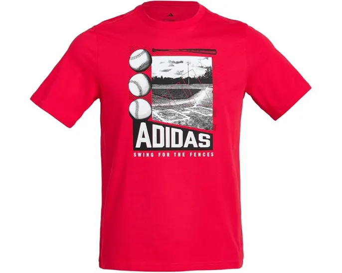 Футболка adidas Kids Baseball Poster с бейсбольным принтом для юных спортсменов